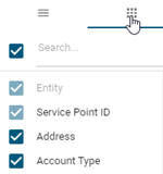 This options supports hiding or unhiding columns from the table veiw.
