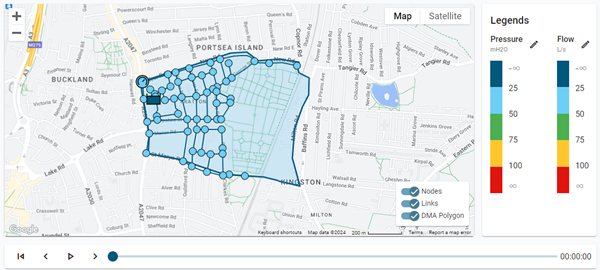 DMA model map and simulation player